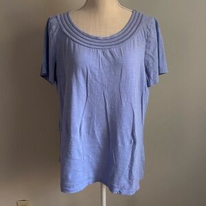 Talbots Round Neck Short Sleeve Top Light Purple